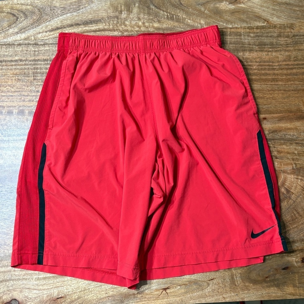 Nike Mens Swoosh Woven Basketball Shorts Drawstring Waist Running Red Size XL